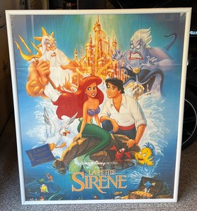 lot 223 image: LARGE La Petite Sirene Walt Disney Framed Poster