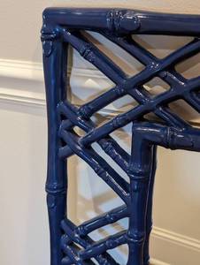 lot 268 image: Navy Metal Bamboo Wall Mirror