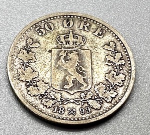 lot 44B image: 1899 Norwegian 50 re Coin