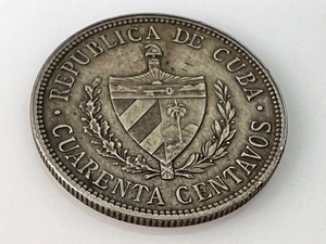 lot 45A image: 1915 Cuba Cuarenta Centavos - 1915 Cuba 40 Cent Coin