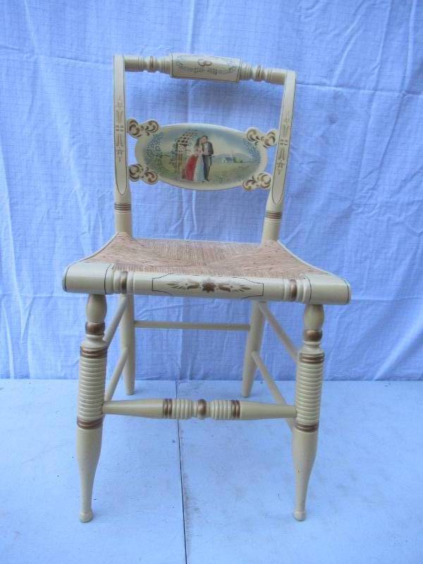 Beautiful Vintage L. Hitchcock Wood handpainted and stenciled