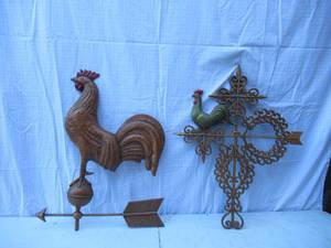 lot 33 image: Lot of 2 Vintage Rooster and Chicken Wall Art