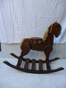 lot 40 image: Childs Wood Rocking Horse
