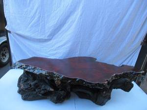 lot 52 image: Beautiful Unique REDWOOD Coffee Table