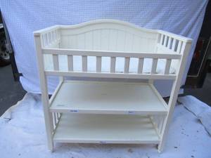 lot 63 image: Baby Changing Table with shelves and pad