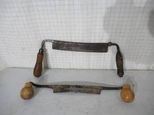 lot 106 image: Lot of 2 Draw Knifes with wood handles