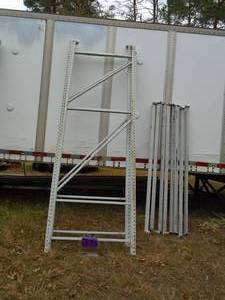 lot 101 image: 12 high x 8 wide pallet rack with 8 cross bars. As shown.