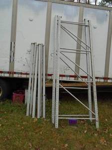 lot 102 image: 12 high x 8 wide pallet rack with 6 cross bars. As shown.
