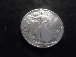 1989 Silver Eagle Dollar 1 Oz. 99.9 Fine MSFrom UNC Roll