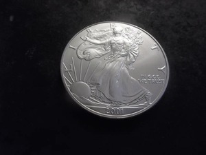 2001 Silver Eagle Dollar 1 Oz. 99.9 Fine MSFrom UNC Roll