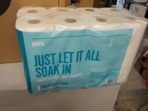 8 Pack Perk 2 Ply Paper Towels...