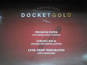 12 Docket Gold Writing Pads Letter ...