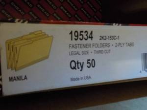 Large box of Various Office Folders...
