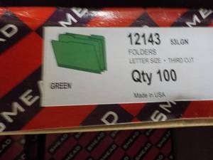 Large box of Various Office Folders...