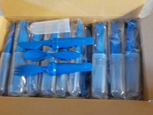Case of 50 Royal Blue Cutlery Sets...