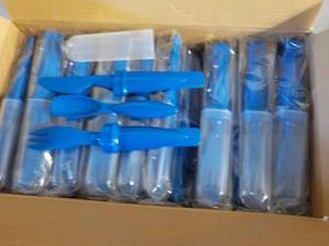 Case of 50 Royal Blue Cutlery Sets...