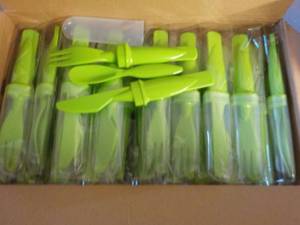 Case of 50 Lime Green Cutlery Sets...