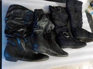 2 Pair Previously worn Black Boots...