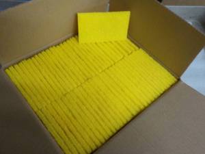60 - 3 x 5 Yellow Scrubbing Pads...