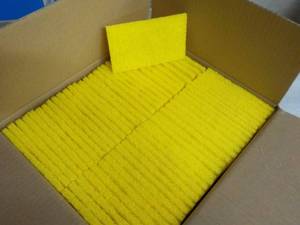60 - 3 x 5 Yellow Scrubbing Pads...