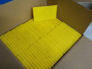 60 - 3 x 5 Yellow Scrubbing Pads...