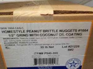 30 lb. Box Homestyle Peanut Brittle...