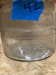 lot 42 image: Glass Kerosene Jars - vintage