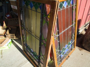 lot 18 image: Antique Stained Glass Windows