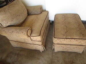 lot 20 image: Chair with Ottoman