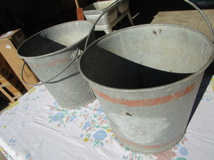 lot 29 image: Antique Galvanized Pails