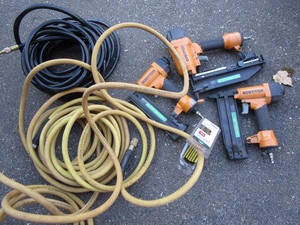 lot 64 image: Bostitch Stapler, Nailer, Hose