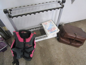lot 196 image: Rod Holder, Boat Seat , Vest, Guides