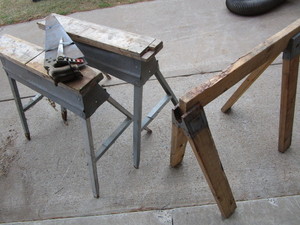 lot 193 image: Sawhorses, Saws