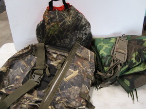 lot 219 image: Backpack, Decoy Holder, Camo Blanket