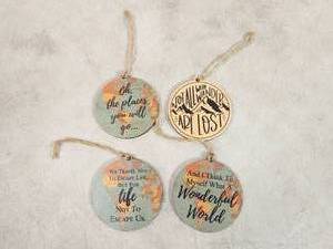 4 New Wood Ornaments