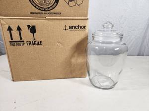 New Case of 4 Anchor Glass Jars with Lids