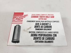 New Milwaukee Carbide Tooth Hole Saw
