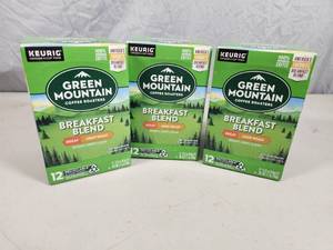 3 New Boxes of Green Mountain KCup Coffee