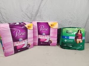3 New Packages of Pads and Underwear