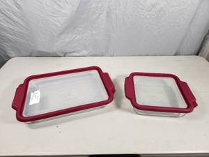 2 New Pioneer Woman Glass Baking Dishes with Lids