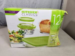 New Kitchen Classics 12 Pc Glass Food Storage Set