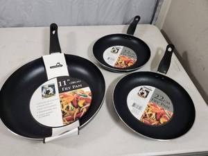 3 New EuroHome Fry Pans