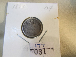 1875 Silver Seated Dime