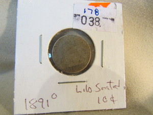 1891 Silver Seated Dime