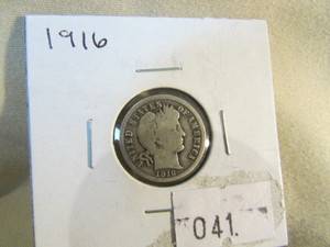 1916 Silver Barber Dime