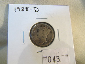 1928 D Silver Mercury Dime