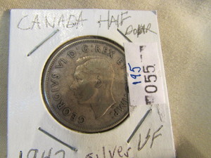 1942 Silver Canadian Half Dollar