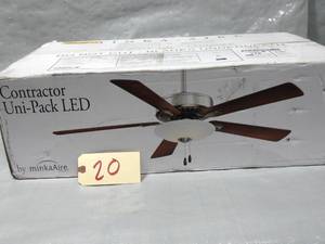 Minka-Aire Ceiling Fan F656L-BNDWBrushed Nickel Finish Walnut Blades Unused