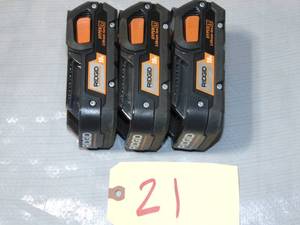 3 Pack Ridgid Battery R840086 18v Lithium Ion Hyper Lithium Ion 2.0Ah