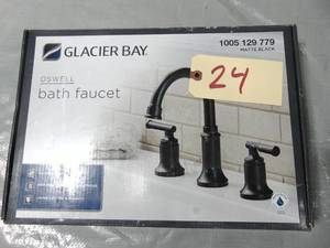 Glacier Bay Oswell 8 in Bathroom Sink Vanity Faucet Matte Black Unused